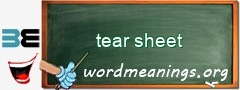 WordMeaning blackboard for tear sheet